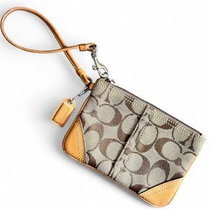 Coach Signature Brown/Tan Wristlet